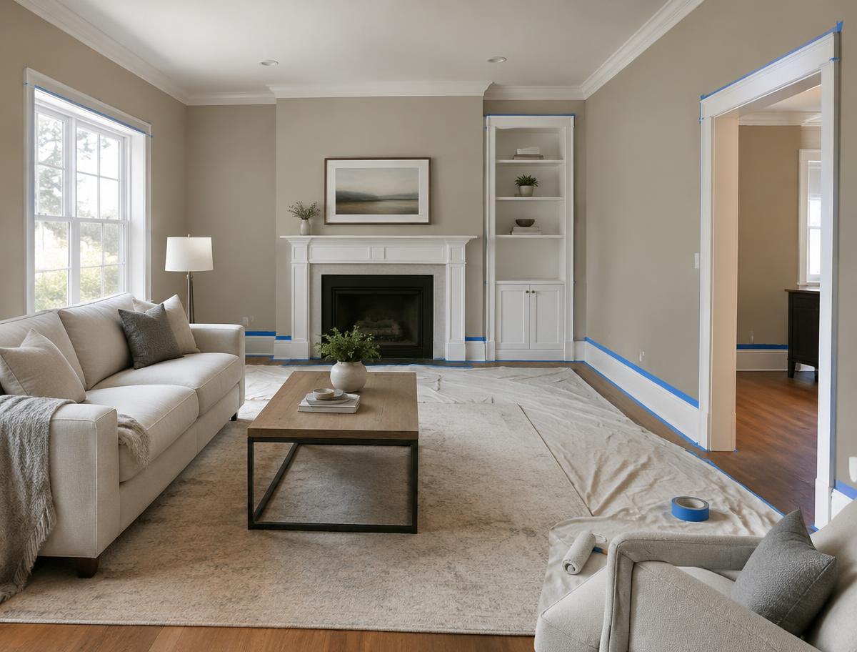 Freshly painted living room